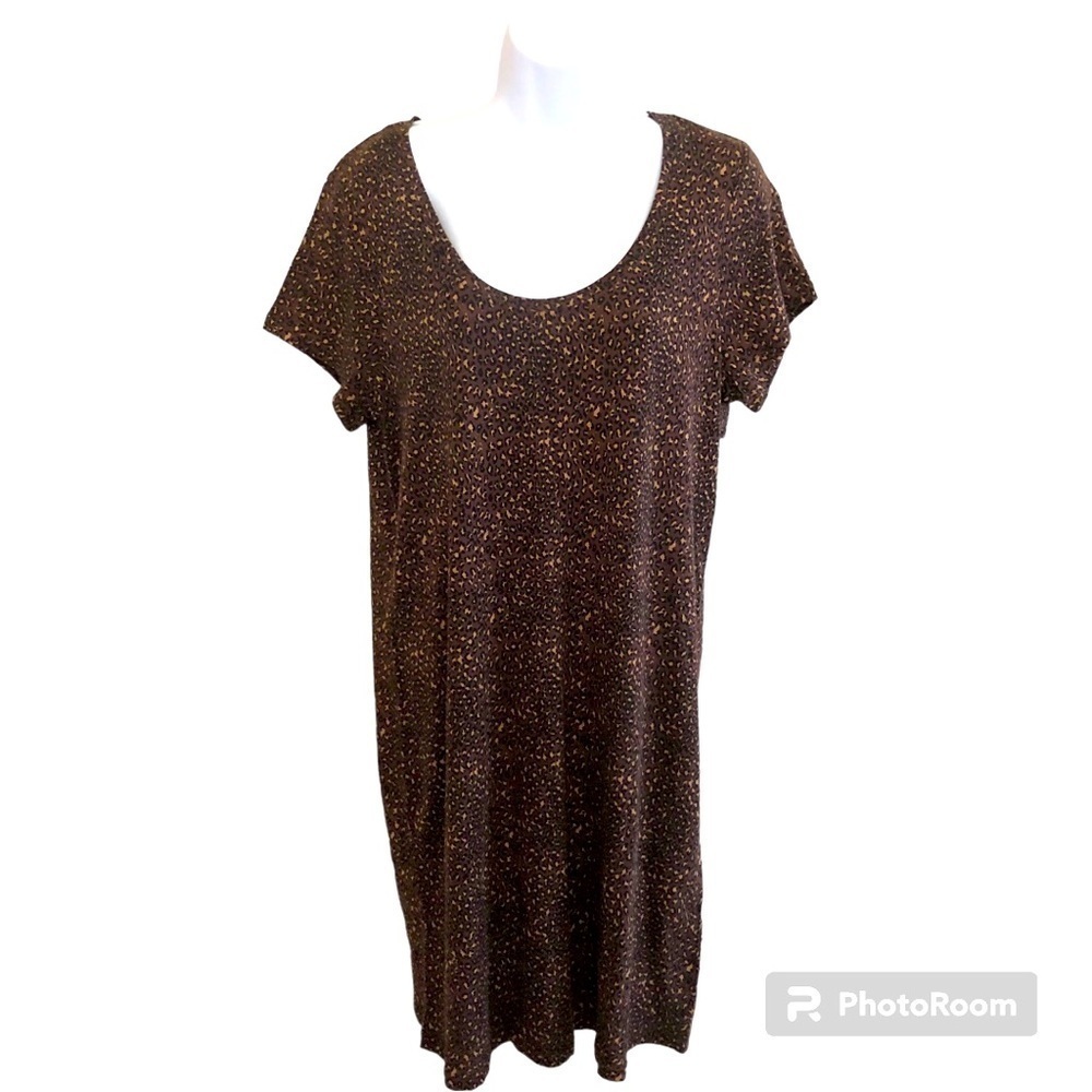 Social Standard by Sanctuary Women's Gia Racing Leopard Scoop Dress Size L - Picture 1 of 9